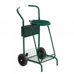 CHARIOT DE VOIRIE VERT AVEC COUVERCLE-SAC 110L